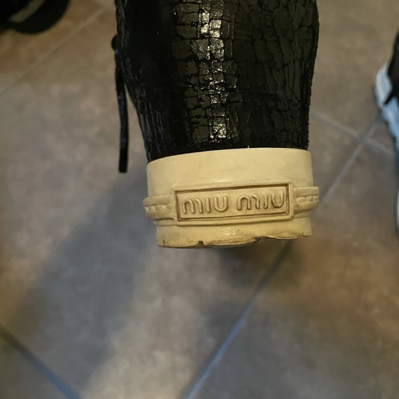 Miu miu black leather athletic shoes - Picture 3 of 7